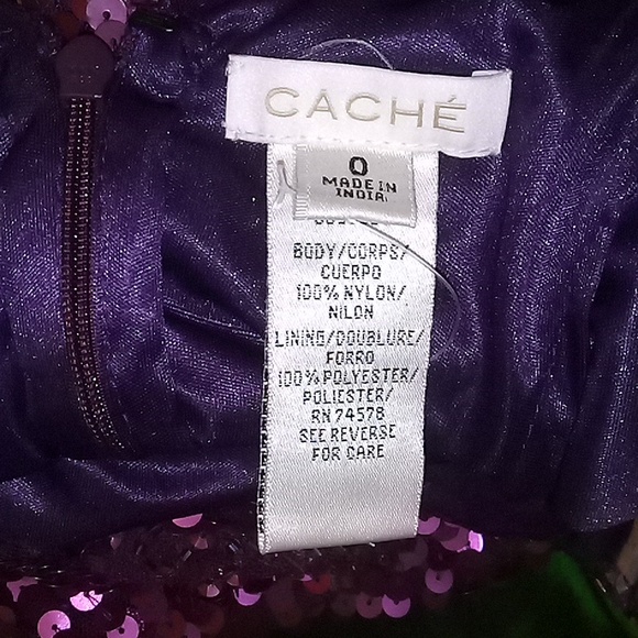 Cache Sequin Long sleeve  Mini Dress, Size 0, Purple. Orig. $98.25 Now $30 - Picture 3 of 3